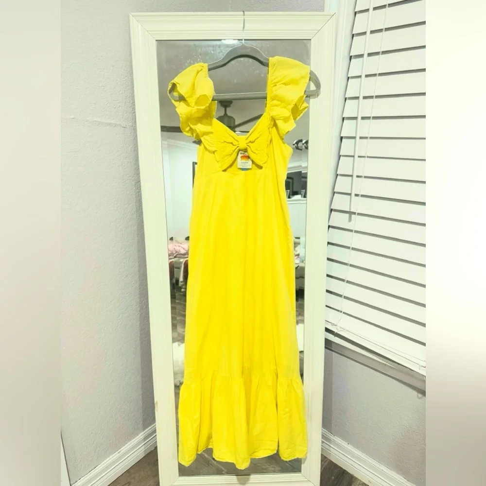 FARM Rio Yellow Ruffle Dress - Picture 3 of 5